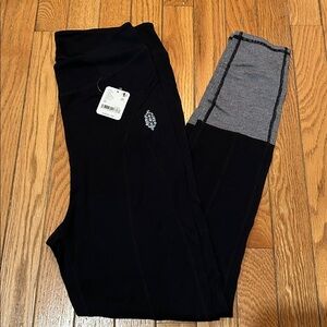 FP Movement by Free People Black and Gray Colorblock Leggings